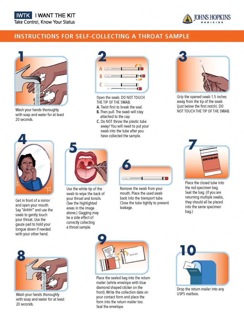Instructions for Self Collecting a Throat Sample